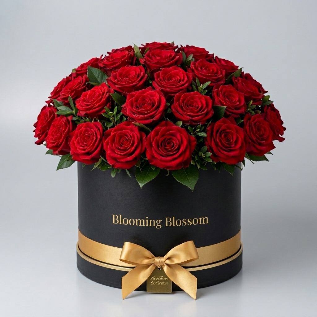 Midnight Crimson Holiday Hat Box