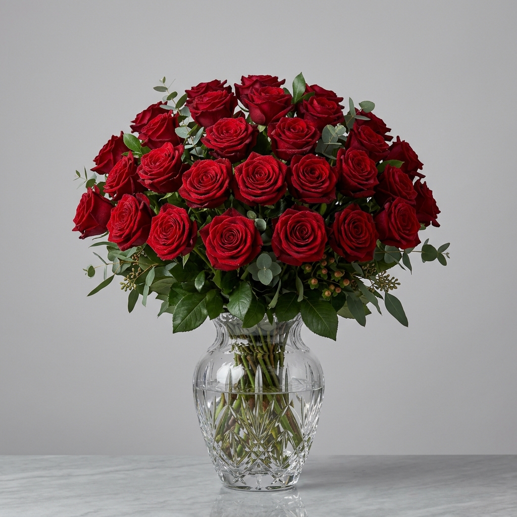 Pure Velvet Red Glass Vase